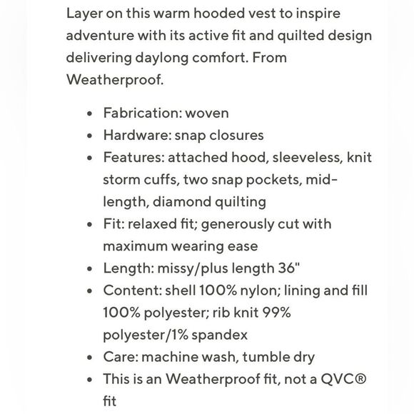 NWT WEATHERPROOF Coat Women’s Small Black Hooded Quilted Storm Cuffs Pockets New - Picture 7 of 10